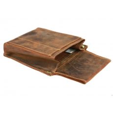 Kožené puzdro - držiak na čašnícku peňaženku GreenBurry vintage - z unikátnej brúsenej kože