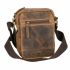 Príručná taška na rameno z brúsenej kože GreenBurry TRAVEL - taška drží tvar aj bez výplne.