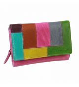 Ružová kožená peňaženka GreenBurry, 12 kariet